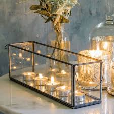 Glass Tealight Mirror Candle Holders
