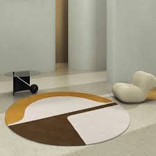 abstract design rug round 3 colors
