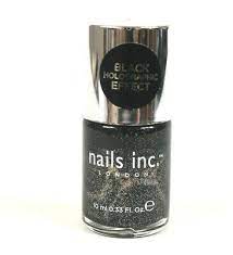 nails inc disco lane black holo nail