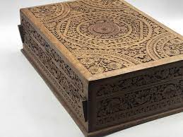 heavily carved indian jewellery box