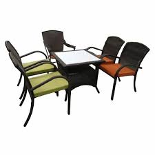 5 Seater Black Polymer Dining Table Set