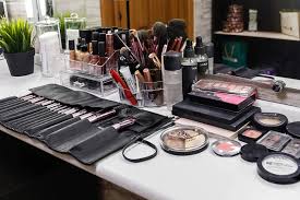 makeup artist desk stock photos