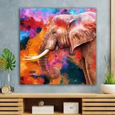 Colorful Elephant Elephant Canvas