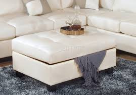 white bonded leather modern sectional