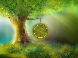 wonderland tree clock magic green