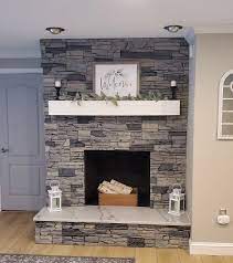 Diy Stone Veneer Fireplace Project Idea