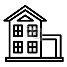 Small Two Y House Icon Outline