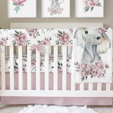 Fl Girl Crib Bedding Elephant Baby