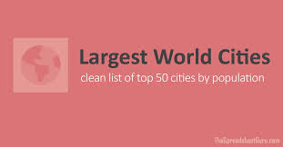 list of top 50 largest cities in the world