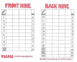 Golf Score Card Template Miniature Scorecard Disc Excel Tournament
