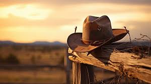 a rugged cowboy hat fashioned from