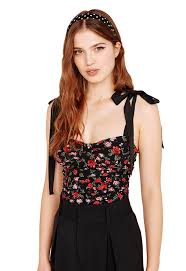 For Love Lemons Tainted Bustier Top In Rose
