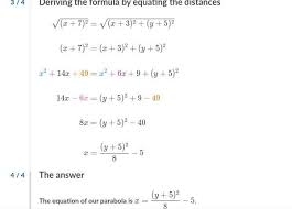 Equation For A Parabola With A Focus At