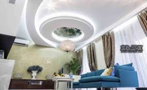 In the centre of the ceiling, a recession is created to hold the two small fans, which almost seem to blend. New Pop False Ceiling Designs For Hall Rooms Best Pop Collection 2019 Dubai Khalifa