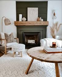 Earthy And Moody Modern Fireplace