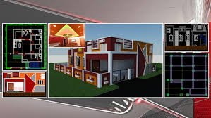 Autocad 2d 3d Smart House Exterior