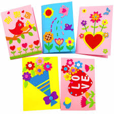 3pcs Children Handmade 3d Diy Greeting Card Toys Non Woven Fabric Gift Cards Kids Art Craft Educational Toy Festival Custom Gift