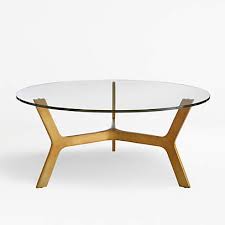 elke round glass coffee table with
