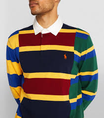 multi striped rugby shirt