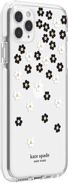 Yellow mellow fruity iphone case. Kate Spade New York Defensive Hardshell Case For Apple Iphone 11 Pro Max White Clear Scattered Flowers Black Gold Gems Big Apple Buddy