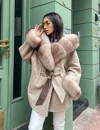 Fox Fur Leather Coat With Fur