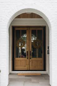 Glass Double Front Doors With Wreaths