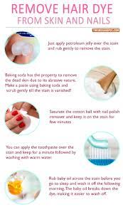 remove hair color from skin and nails