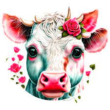artistic cow with fl makeup png
