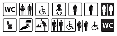 Toilet Sign Vector Art Icons And