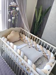 Beige Grey Baby Bedding Set Double