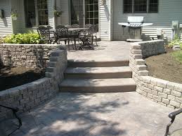 Stamped Concrete Patio With Steps And