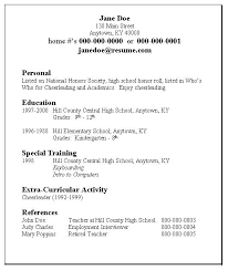 High School Resume For College Template Resume Template High School