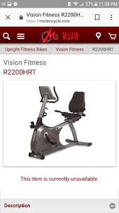 vision fitness r2200 rebent bike for
