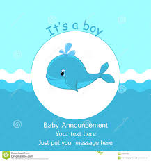 Blue Baby Whale Its A Boy Card Design Baby Shower Invitation