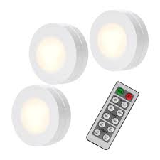 3pcs Wireless Led Puck Lights Closet Under Cabinet Lighting With Remote Control Ebay