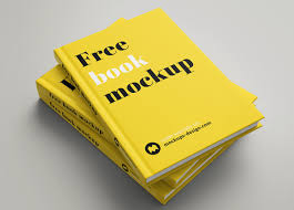 free yellow book cover psd mockup