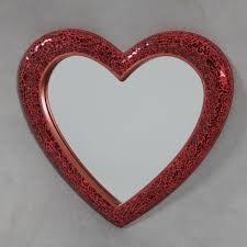 Red Mosaic Le Glass Heart Wall