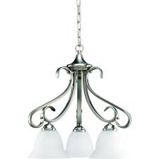 Progress Lighting Torino 3 Light Brushed Nickel Chandelier With Etched Glass P4405 09 The Home Depot