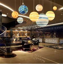 led planet chandelier new restaurant
