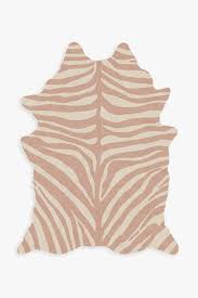 rose ivory zebra faux hide rug ruggable