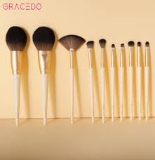 gracedo 10pcs makeup brush set beige