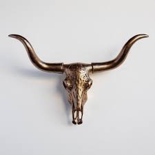 Faux Taxidermy Carved Texas Longhorn