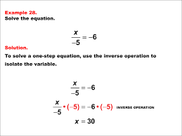 Math Example Solving One Step