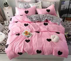 bed linen set single double queen pink