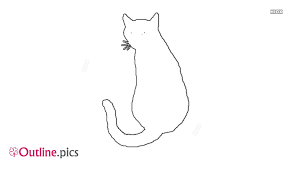 cat outline clipart black and white