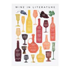 Wine In Literature Chart Wine Lover Decor Drinking Gifts
