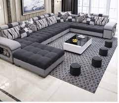 Modern Grey Living Room Sofa Set In