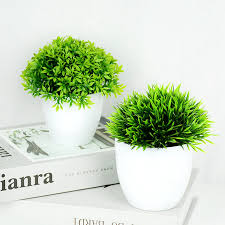 artificial plants potted green bonsai