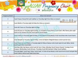 Month Wise Quranic Ayat Verses Pregnancy Chart For Muslim