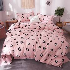 3 4 piece bedding set pink leopard